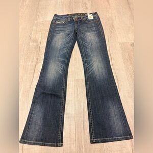 Women’s bootcut jeans.
